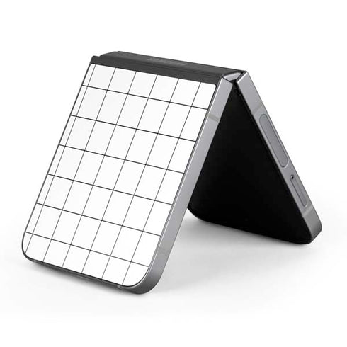 White Grid Galaxy Z Flip6 Skin